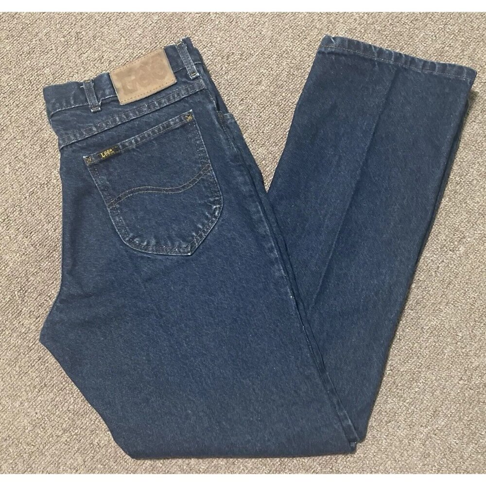 Vintage 80s Mens 35x32 Lee Riders Straight Leg Reg Fit Union Made Denim Jeans